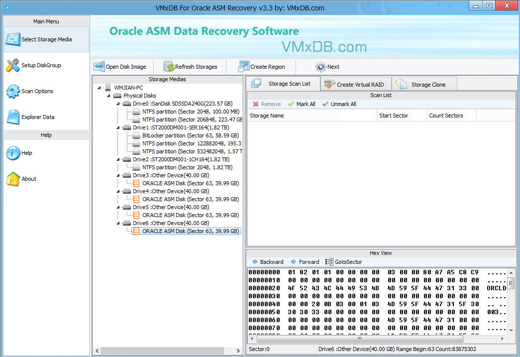 VMxDB For Oracle ASM Recovery v3.3 (Oracle ASM ݻָ)